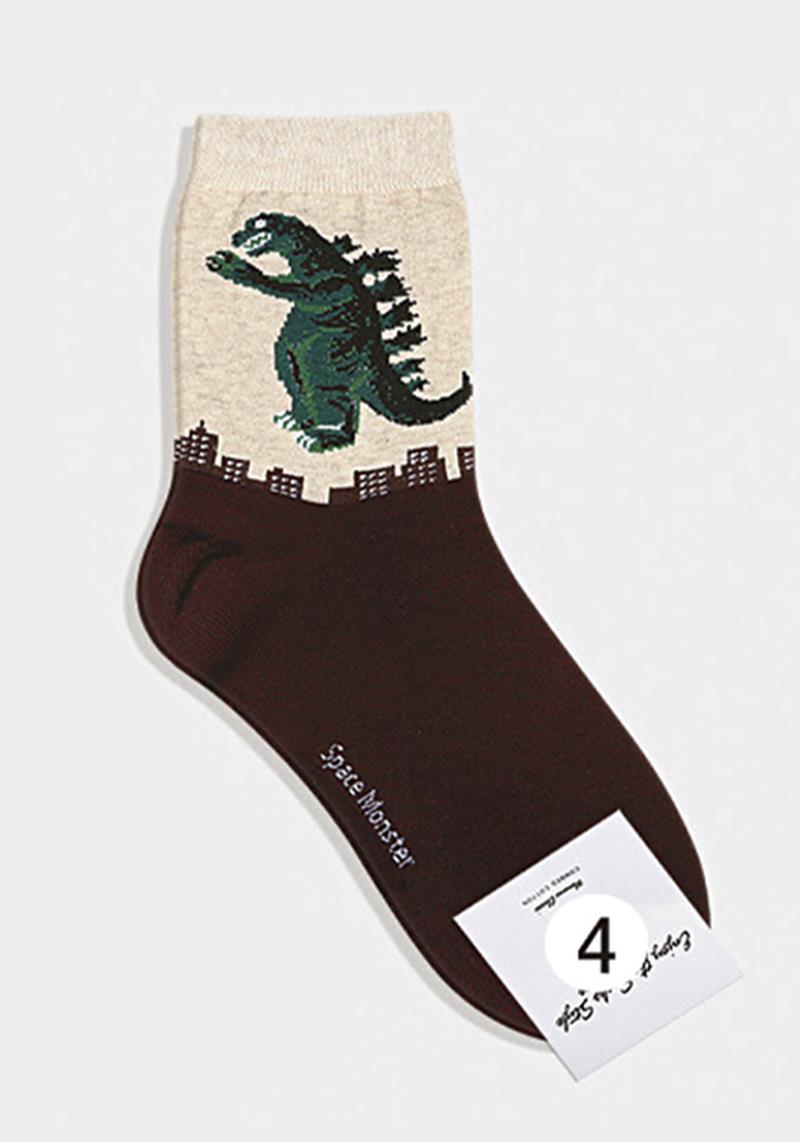 FASHION DINOSAUR EIFFEL TOWER SOCKS