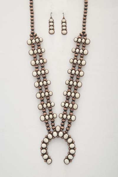 RODEO WESTERN HORSE SHOE BEADED PENDANT NECKLACE