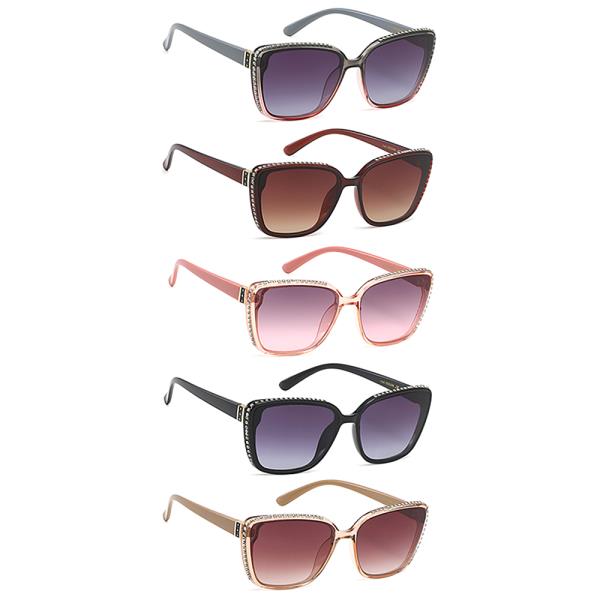 FASHION RHINESTONE RIM DESIGN SUNGLASSES 1DZ
