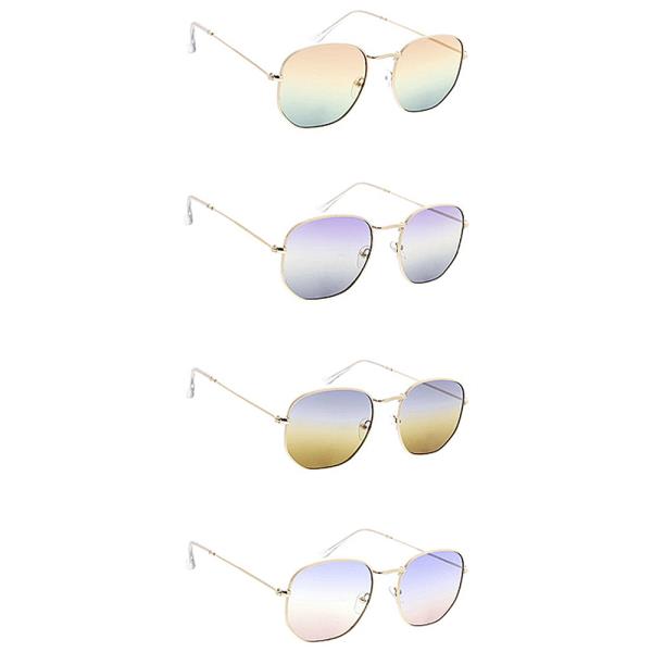 CLASSIC ROUNDED SQUARE TWO TONE LENS SUNGLASSES 1DZ