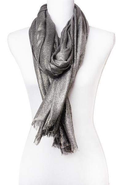 SMOOTH GLITTER TEXTURE FRINGE SCARF