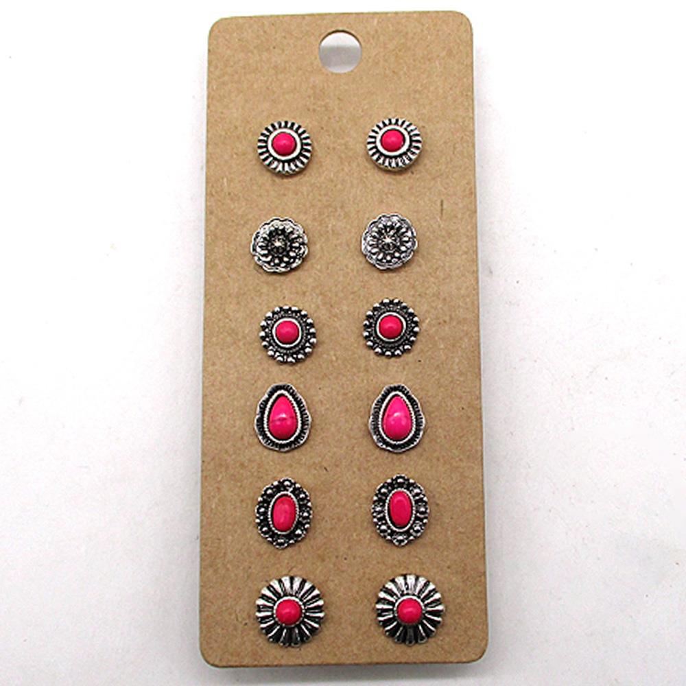WESTERN ASSORTED STUD EARRING SET