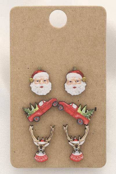 SANTA CLAUS CHRISTMAS POST EARRING