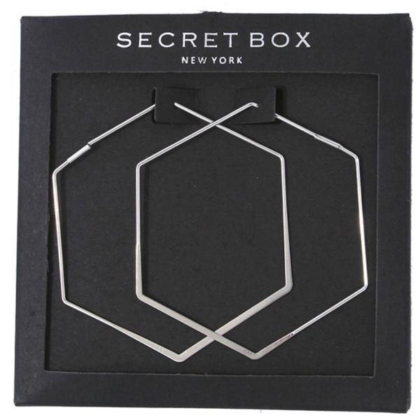 14K GOLD DIPPED HEXAGON SHAPE HOOP EARRING