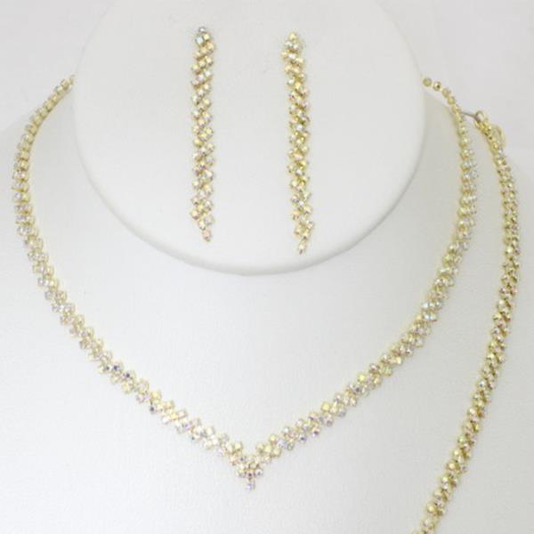 DAINTY RHINESTONE NECKLACE SET