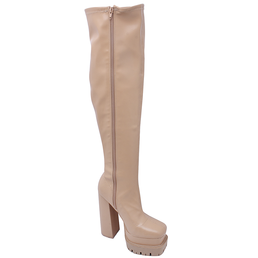 PLAIN LONG ZIPPER HEEL BOOTS 12 PAIRS