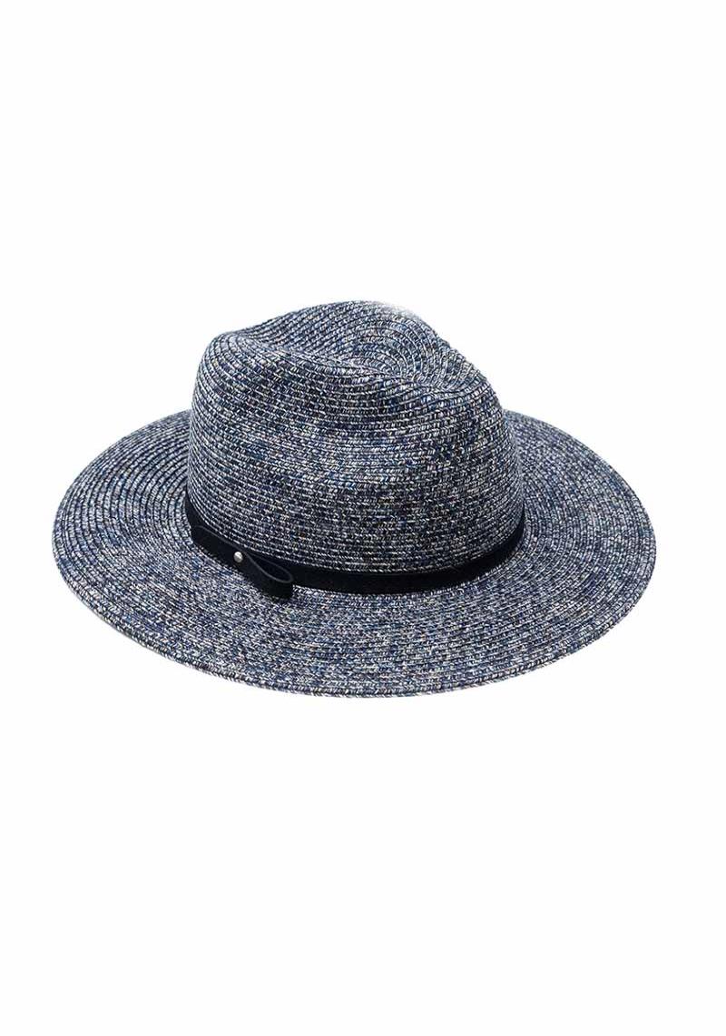 PANAMA HAT WITH LOOPED SUEDE BAND
