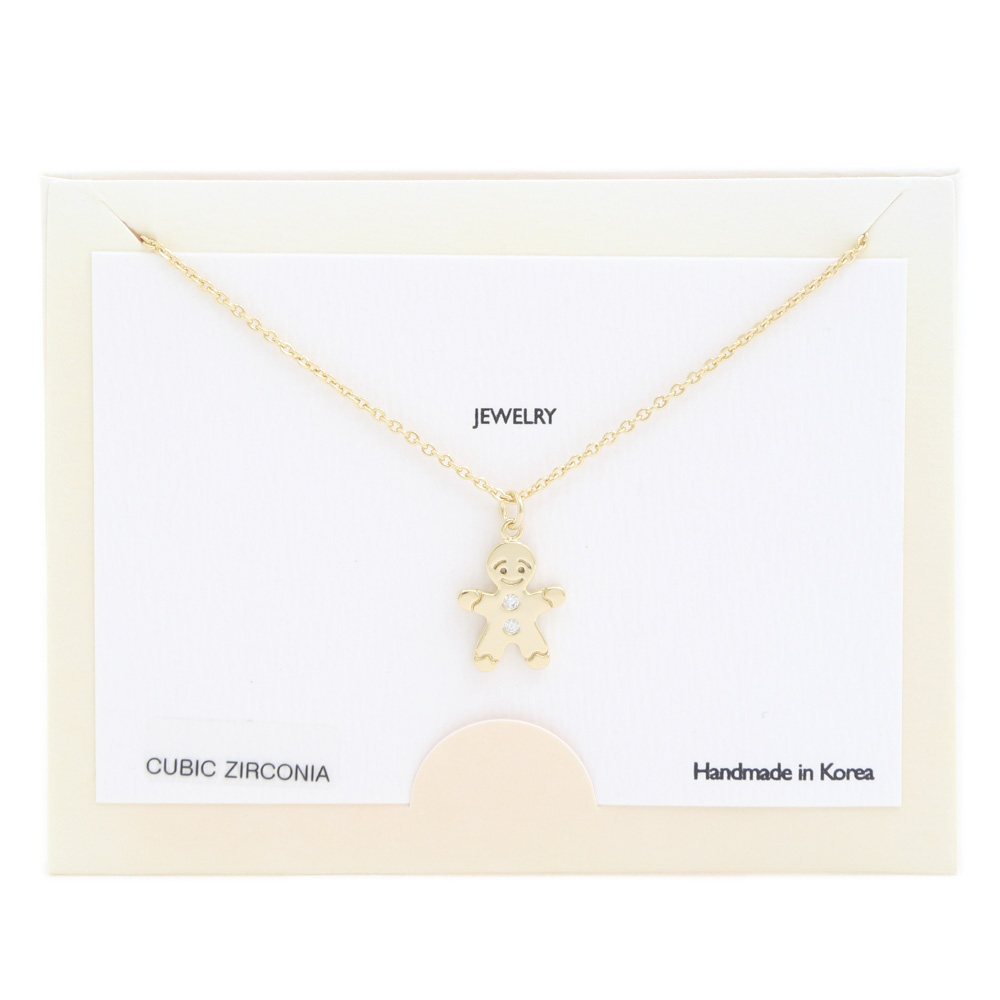 CHRISTMAS GINGERBREAD MAN CHARM NECKLACE