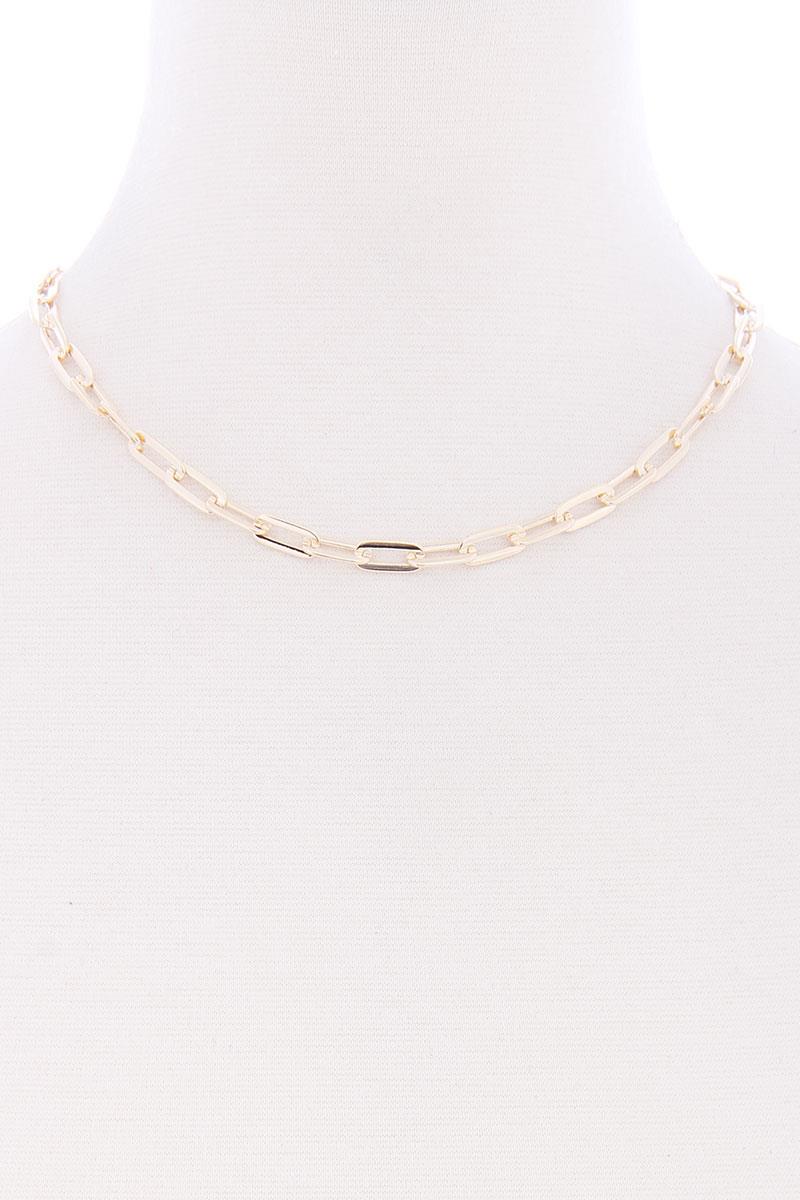 CLASSIC SIMPLE OVAL CHAIN METAL NECKLACE