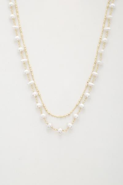 SODAJO PEARL BEAD LAYERED NECKLACE