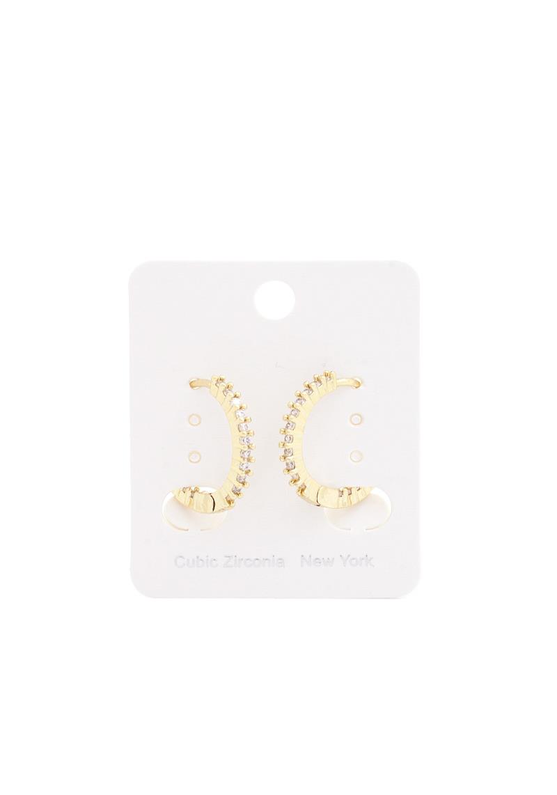 CRYSTAL EDGE HOOP EARRING
