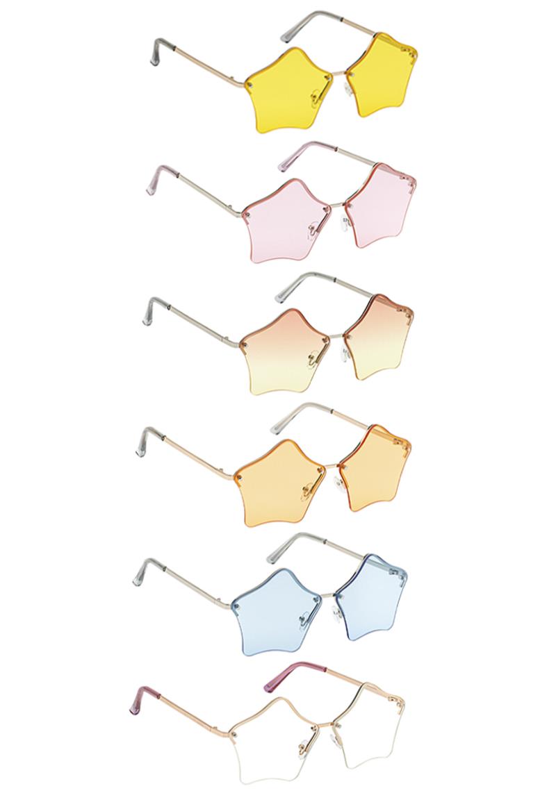 MODERN COLOR STAR SUNGLASSES 1DZ