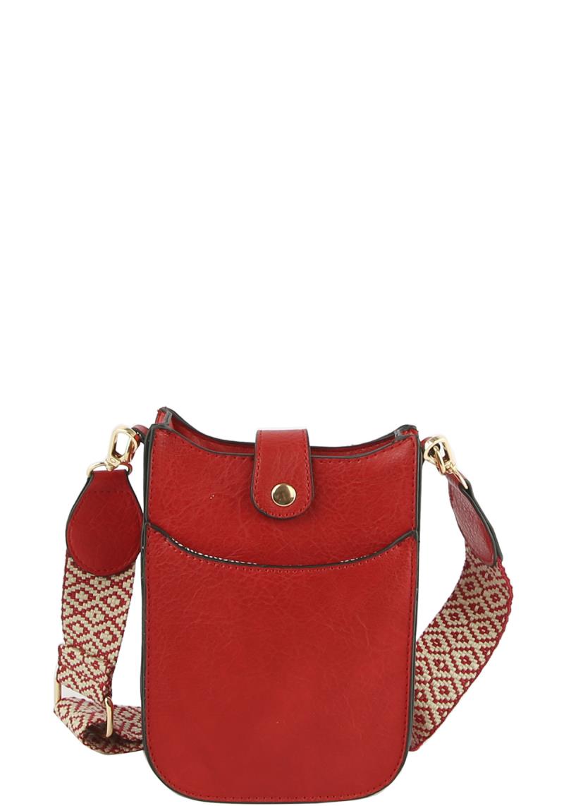 FASHION PLAIN CURVE WITH GUITAR STRAP CROSSBODY BAG