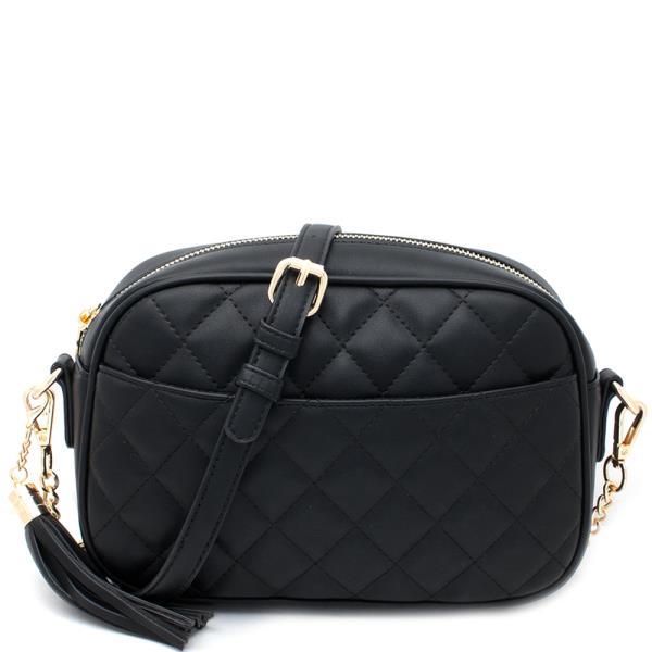 FASHION TASSEL QUILT DESIGN CROSSBODY BAG