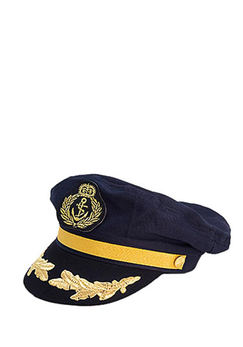 SAILOR CAP WITH GOLD BUTTON ON THE SIDE