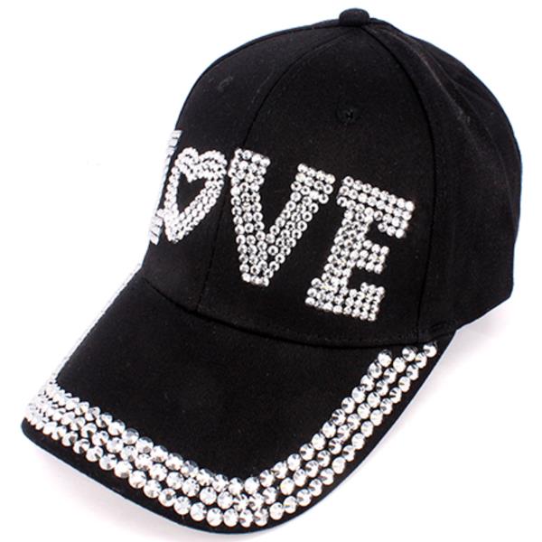 LOVE CRYSTAL STUD CAPT HAT