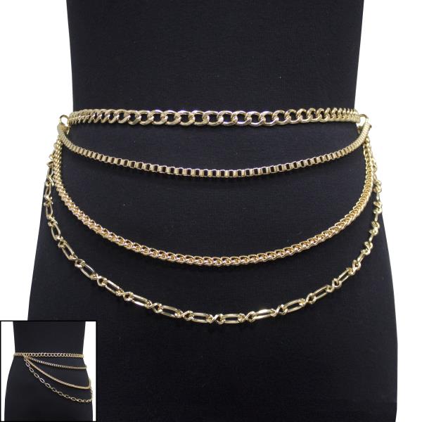 4 LAYERED BELLY CHAIN METAL BELT