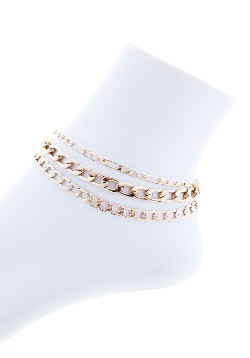 3 LAYERED METAL LINK CHAIN ANKLET