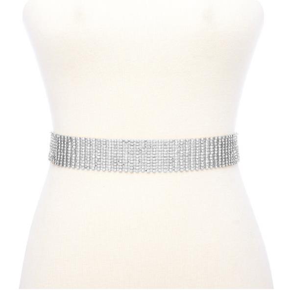 11 LINED RHINESTONE BELT