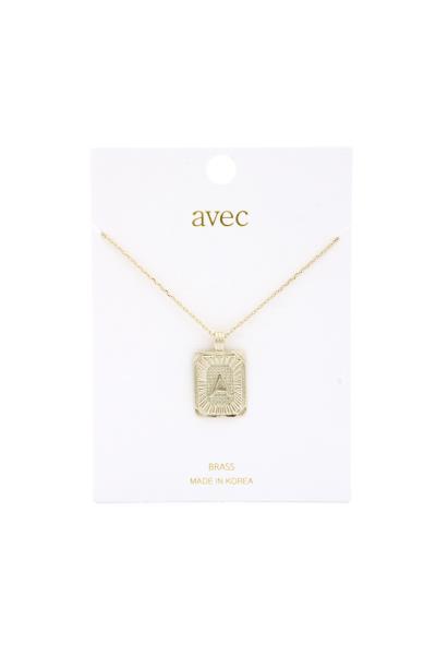 INITIAL SQUARE CHARM NECKLACE
