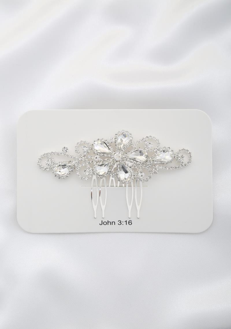 FLOWER CRYSTAL HAIR COMB