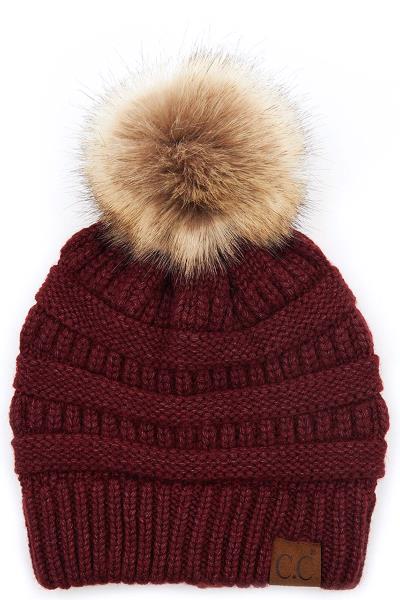 CC SNUGGLY SOFT YARN POMPOM BEANIE