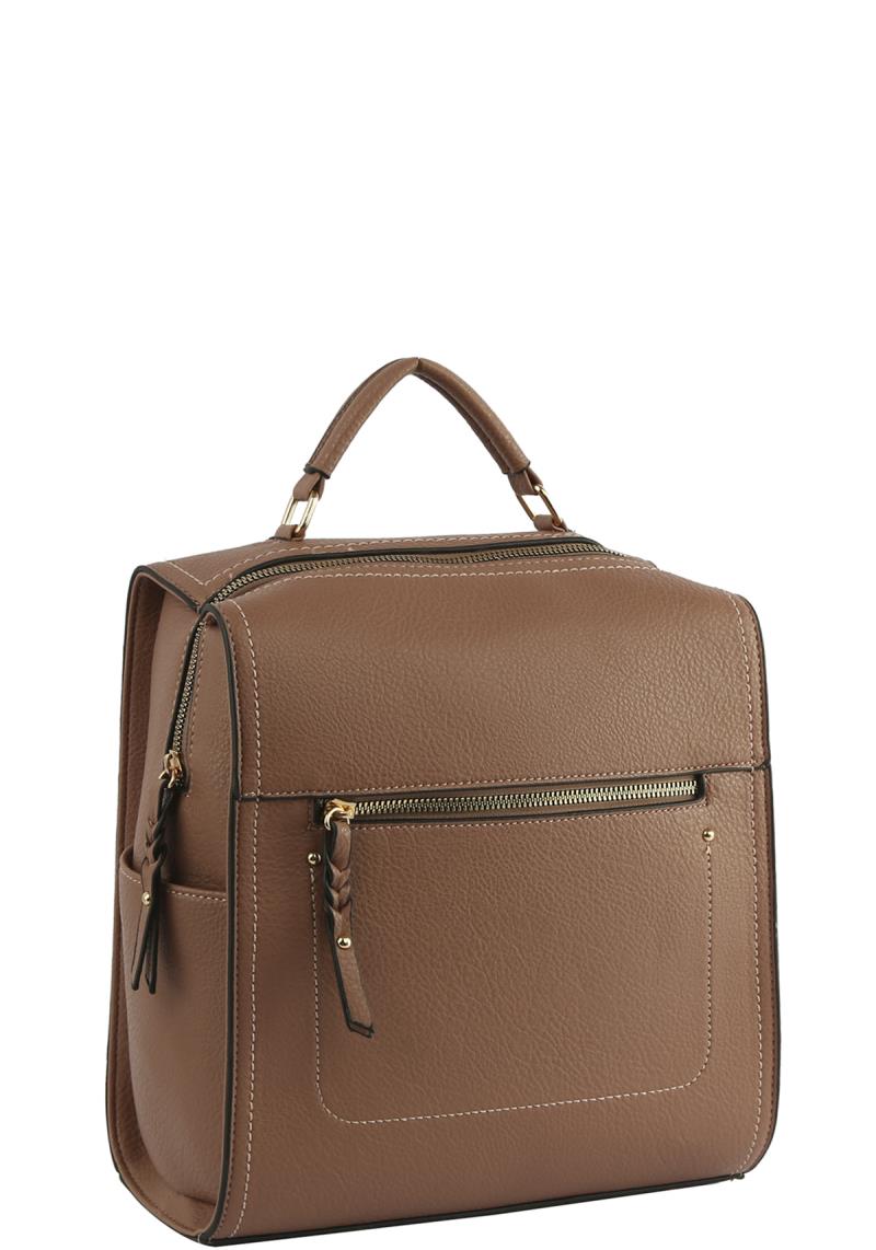 SMOOTH ZIPPER HANDLE BACKPACK
