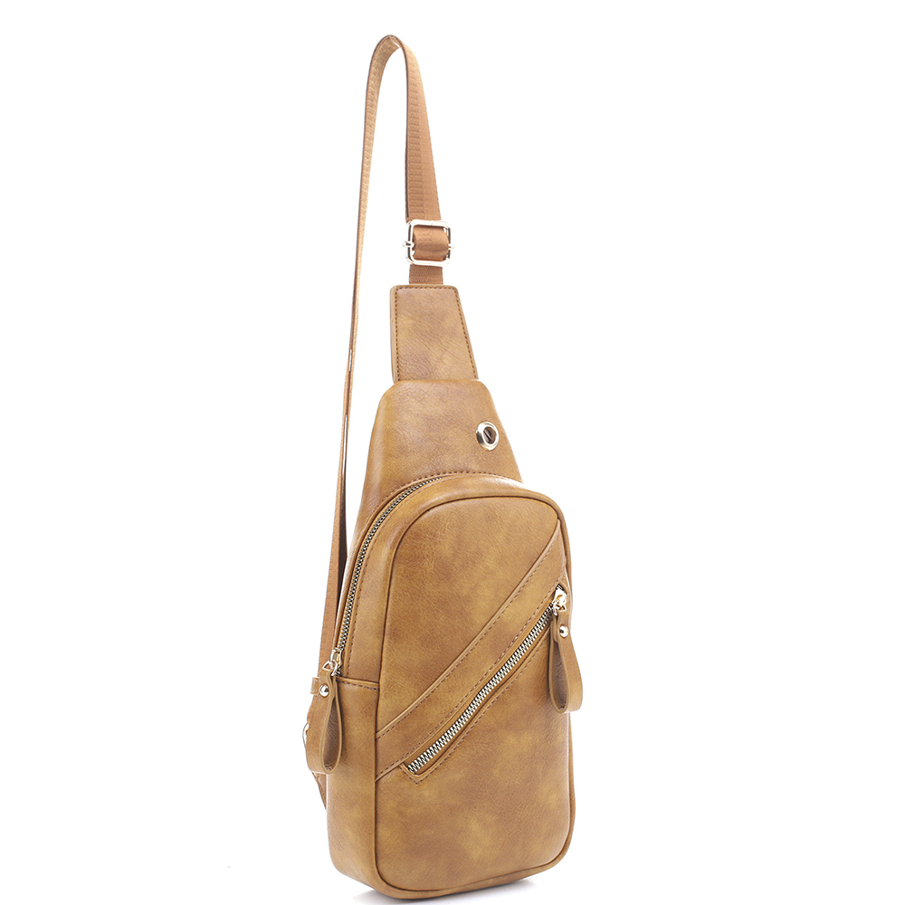 PLAIN ZIPPER CROSSBODY BAG