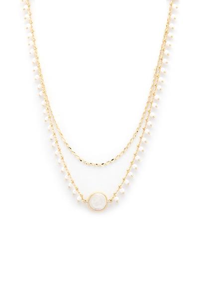 PEARL CHAIN LAYERED NECKLACE