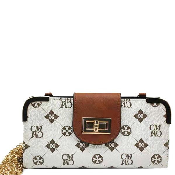 ALBA DESIGN TWIST LOCK CROSSBODY WALLET