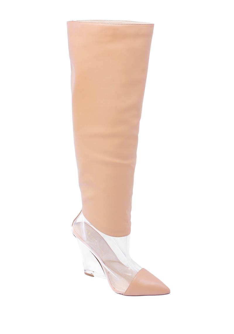 LEG CLEAR BOOTS HEEL