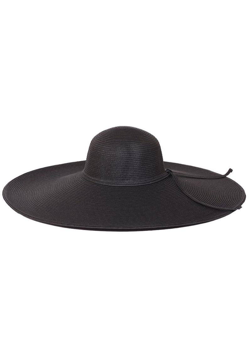 CLASSIC STRAW OVERSIZED FLOPPY SUN HAT WITH MATCHING TIE