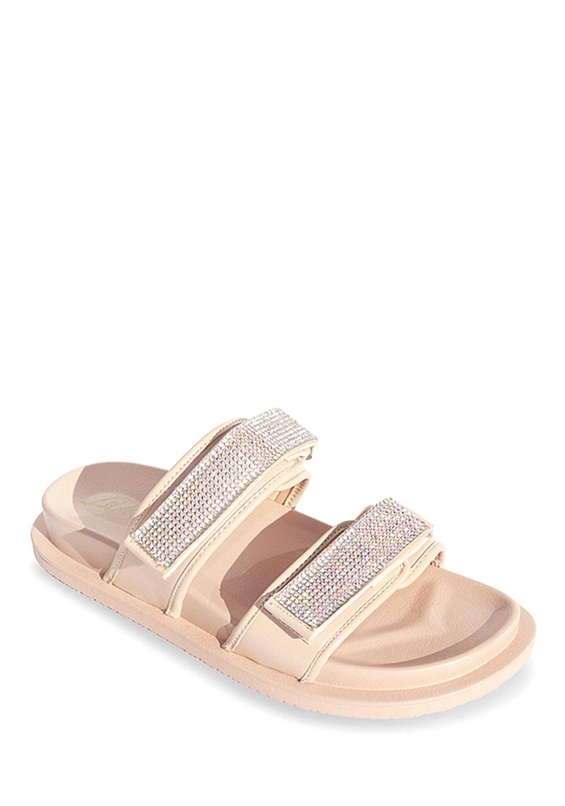 RHINESTONE DOUBLE STRAP SANDALS