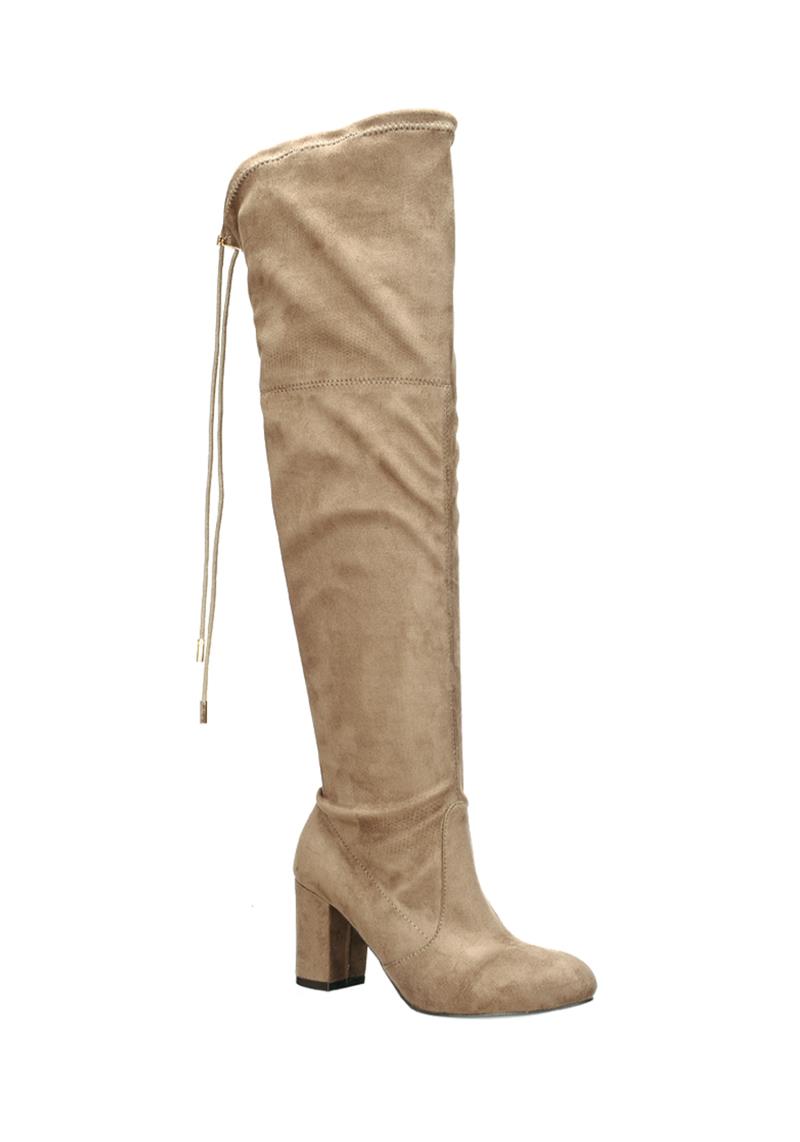 CHIC HIGH LEG STRING THICK HEEL BOOTS