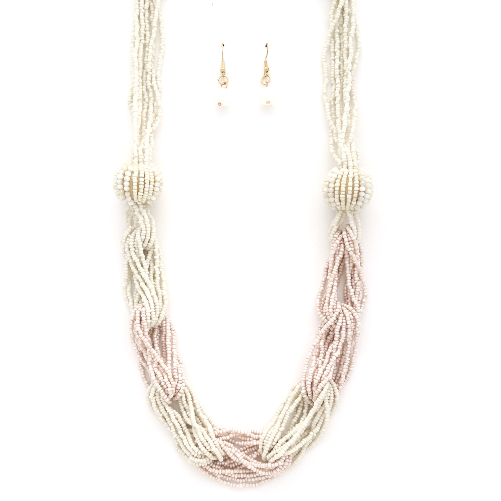 BEADED TWSTED NECKLACE