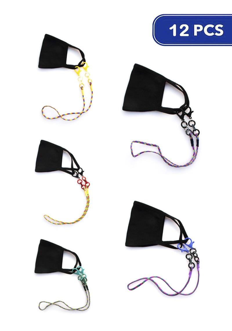 COVID-19 BASIC LINE FACE MASK HOLDERS STRAPS 12PC