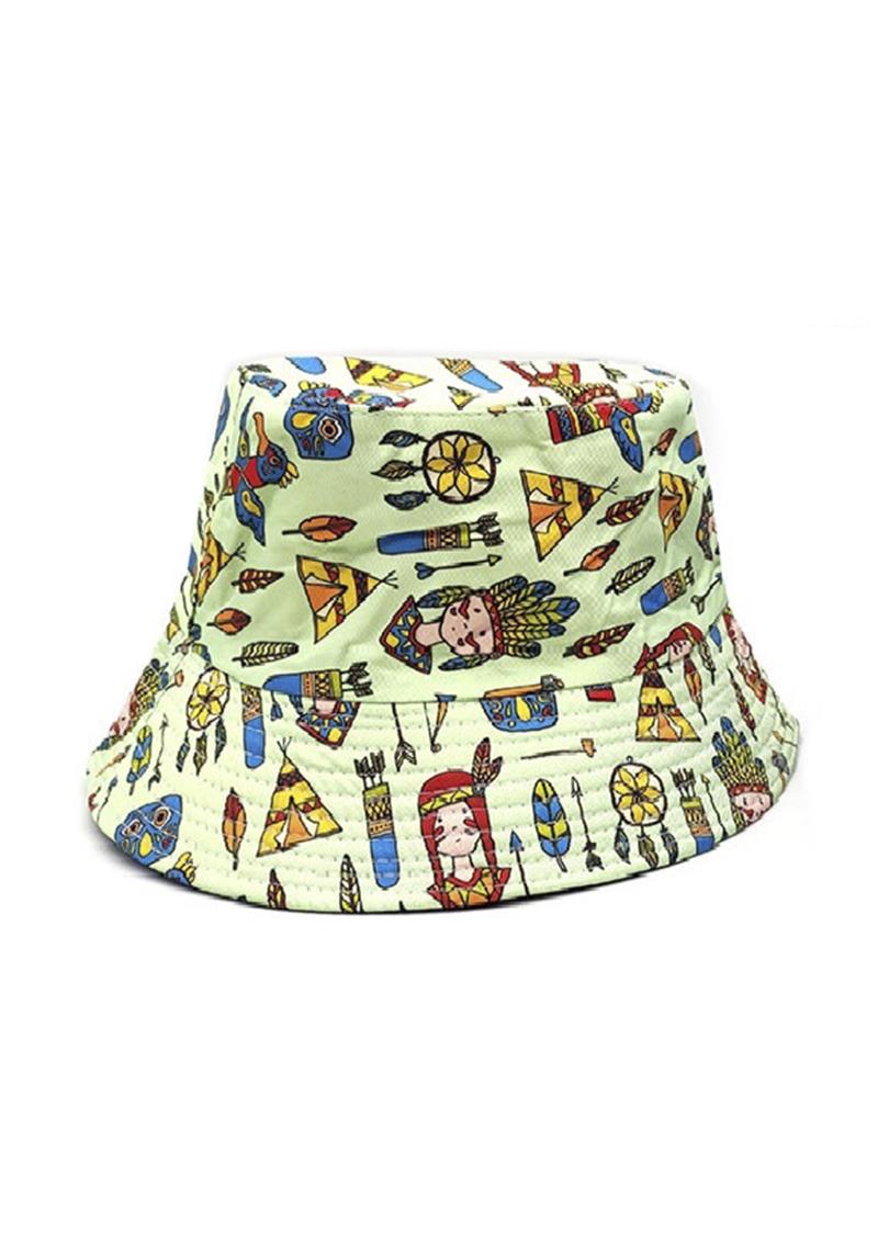 FASHION INDIAN PRINT DOUBLE SIDED BUCKET HAT