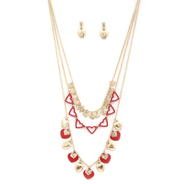 HEART CHARM LAYERED NECKLACE