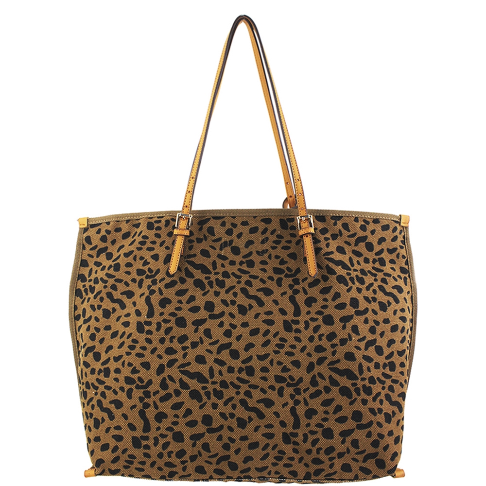 TWO TONE ANIMAL PRINT TOTE BAG