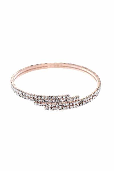 DESIGNER MULTI RHINESTONE ENDLESS MEMORY WIER BRACELET BANGLE