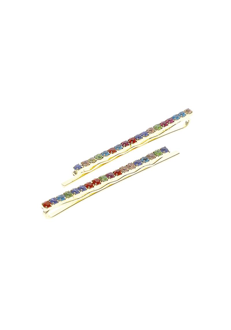 RHINESTONE 2.5MM 1LINE HAIR BOBBY PIN