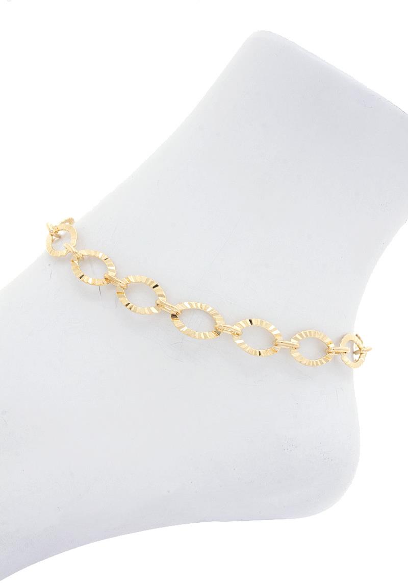 OVAL LINED LINK METAL ANKLET
