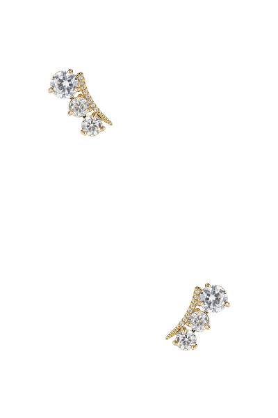 CRYSTAL THREE ROUND WITH BAR EARRING