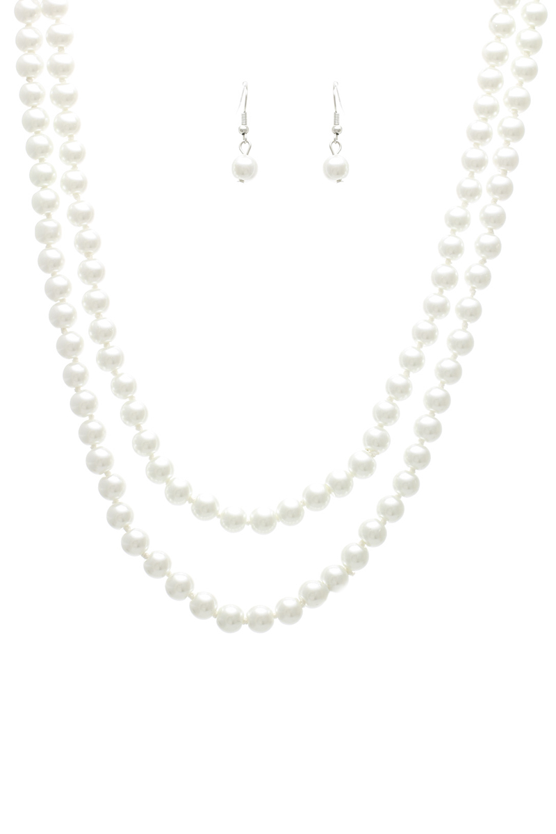 8MM PEARL KNOTTING 48INCH LAYERED NECKLACE