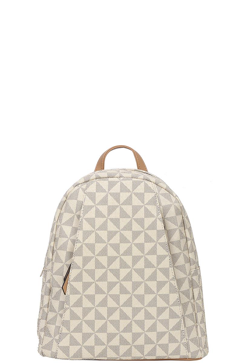 CURVED MONOGRAM ZIPPER BACKPACK