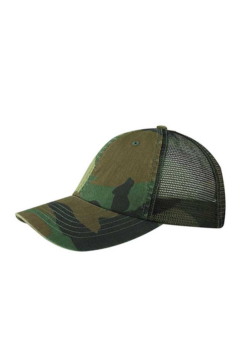 ENZYME WASHED CAMOUFLAGE MESH CAP