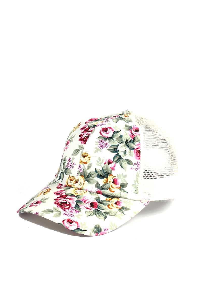 FLORAL PATTERN MESH CAP