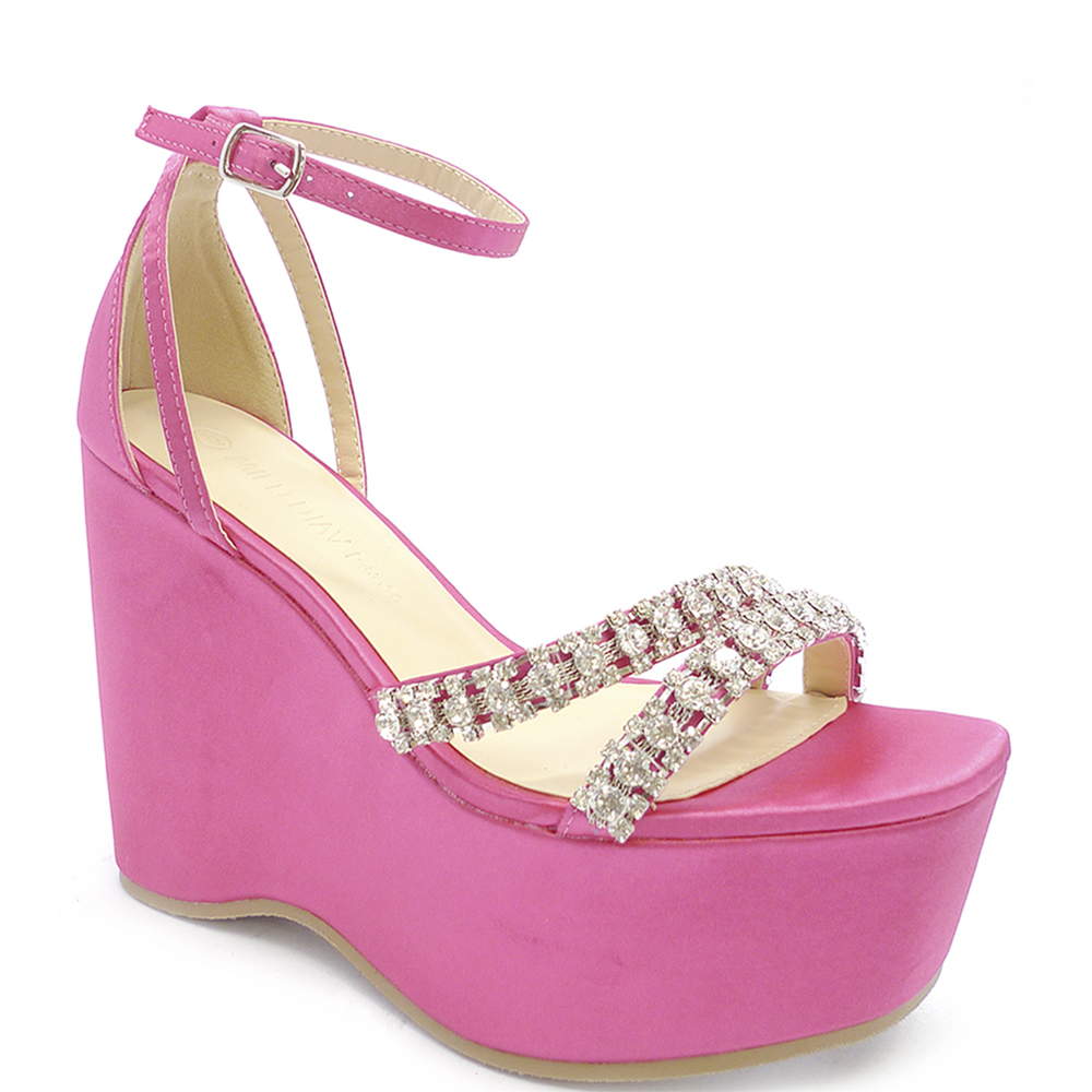 RHINESTONE STRAP WEDGE HEEL 12 PAIRS