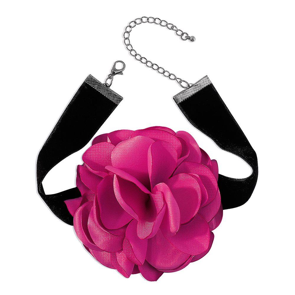 SODAJO FLOWER VELVET CHOKER NECKLACE