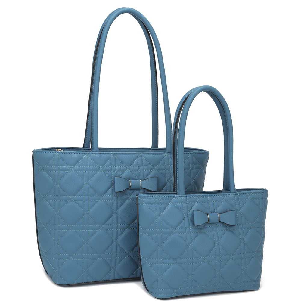 2IN1 PATTERN DESIGN TOTE BAG WITH MATCHING BAG SET